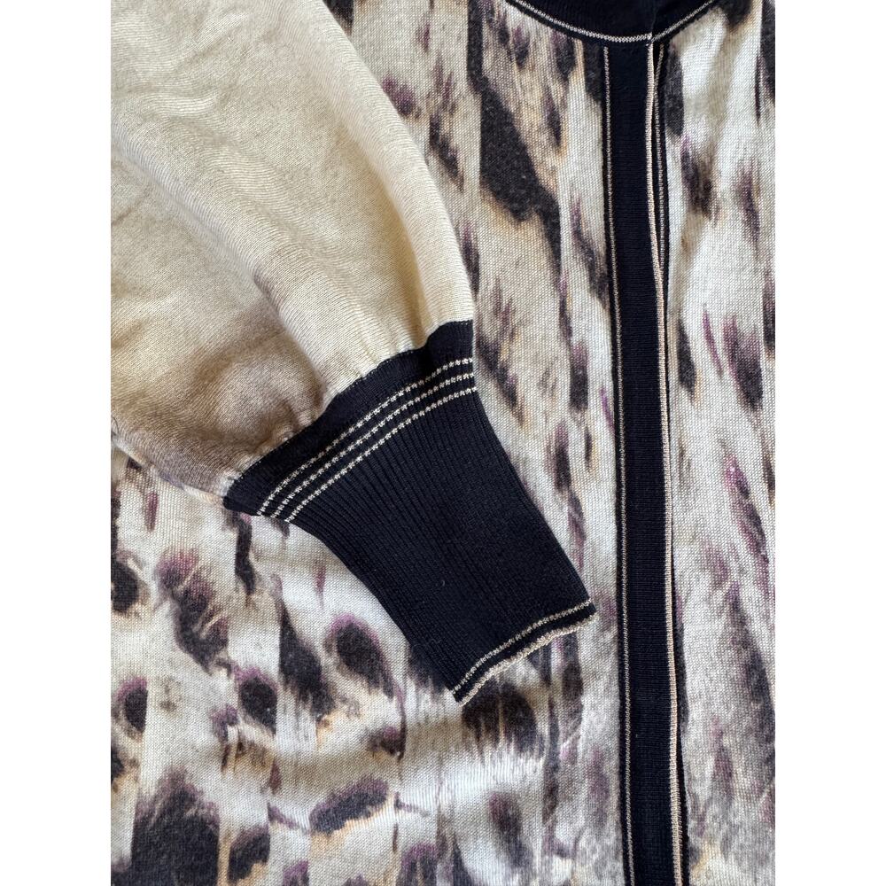Roberto Cavalli Animal Leopard Print Cardigan Silk Cashmere IT 42 US 6 Luxury - Picture 7 of 14